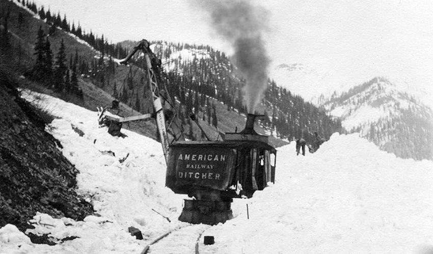 American Railway Ditcher used to clear both mud and snow slides.