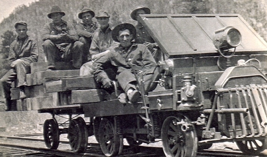 Motor car operated by the Western Colorado Power Company, circa 1920 to 1921.