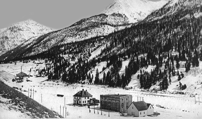 Animas Power & Light buildings, ca. 1920 looking towards Silverton.